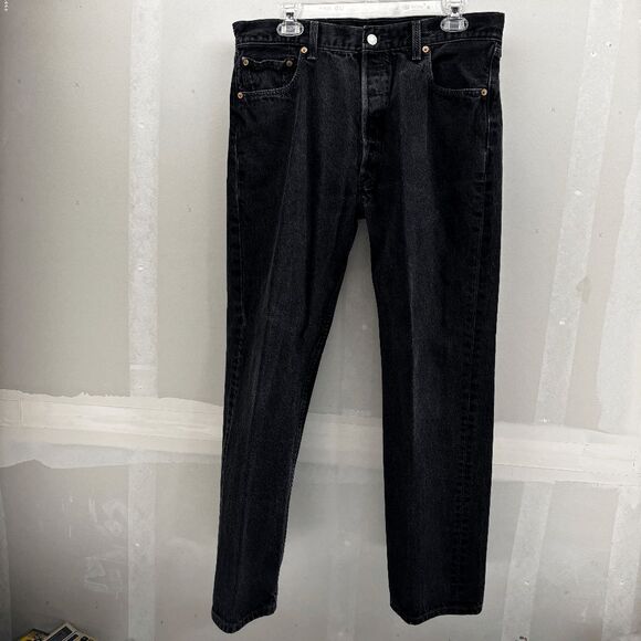 Vintage Levis 501 Jeans Mens 34x30 Black Denim Button Fly Straight MEX 2000 Y2K - Picture 6 of 8